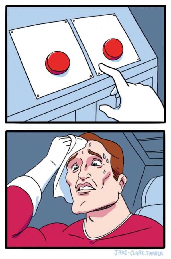 Two Buttons meme about Black Girl Vitamins